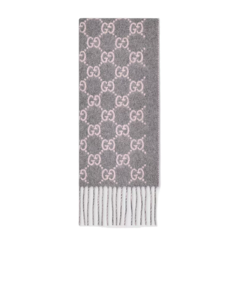 Gucci Fringe Detail Scarf Collection New Canvy In Gray