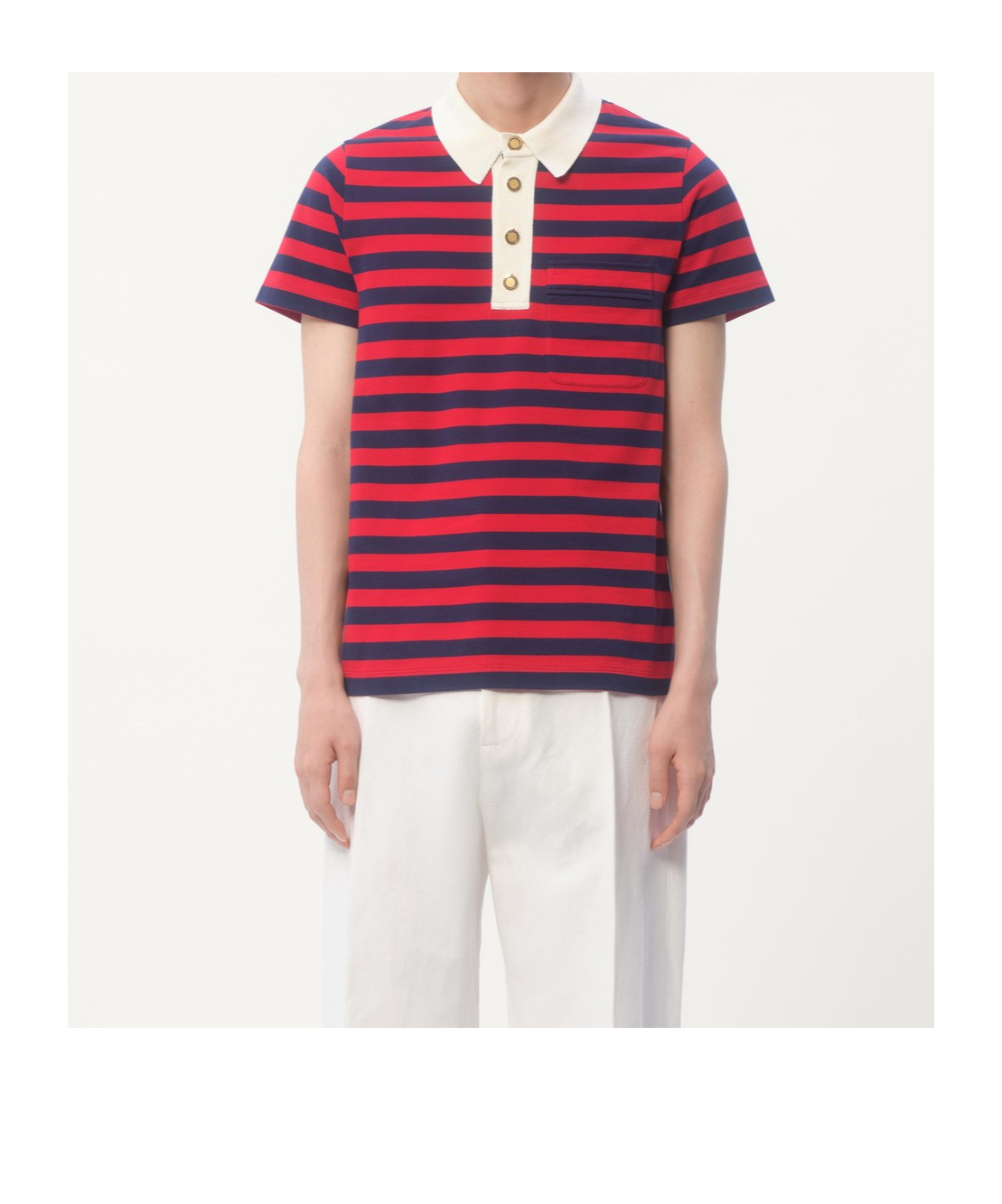 Valentino Garavani Striped Polo Shirt In Red