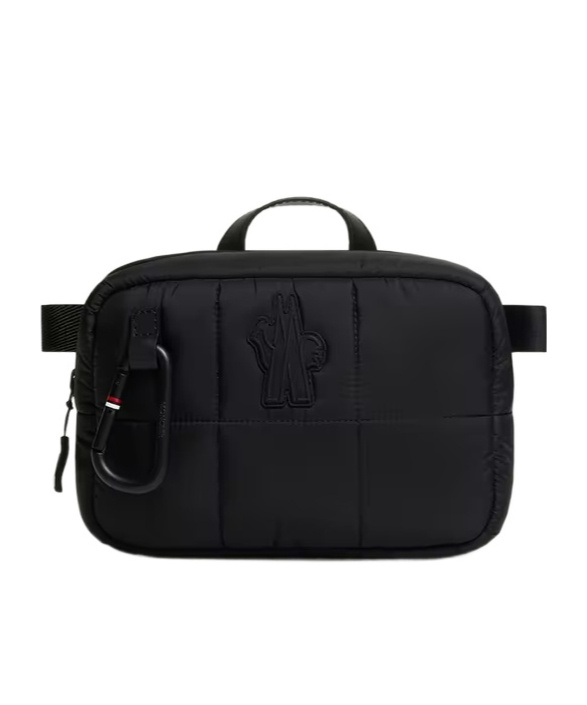Moncler Grenoble Logo Patch Zip-up Shoulder Bag In Black