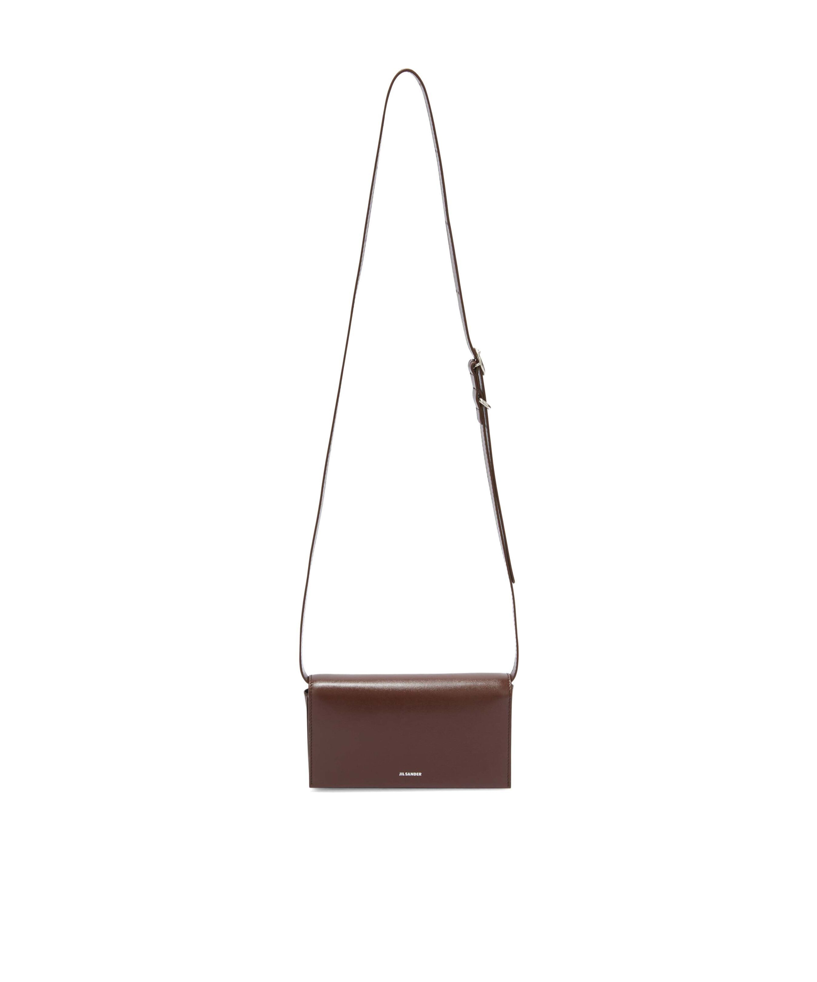 Jil Sander Small Empire Leather Shoulder Bag In White