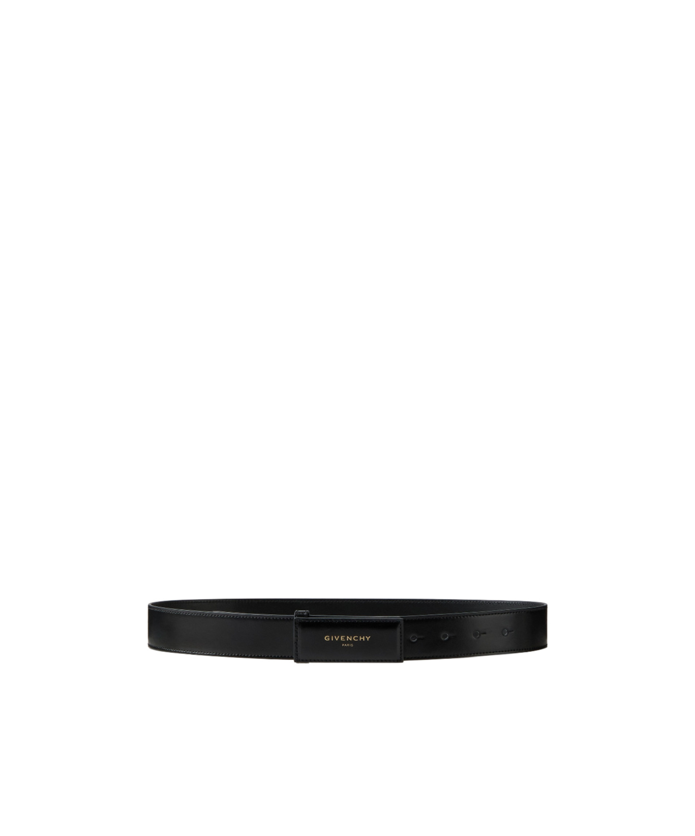 Givenchy Label Belt In Box Leather In Black