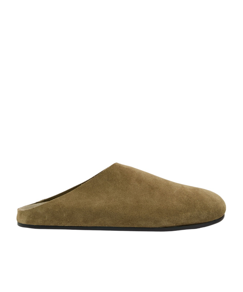 The Row Hudson Suede Sliders In Green
