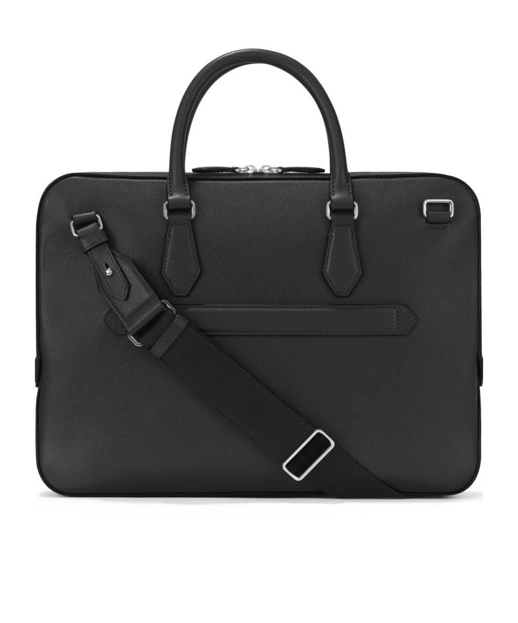 MONTBLANC LOGO-PLAQUE LEATHER LAPTOP BAG