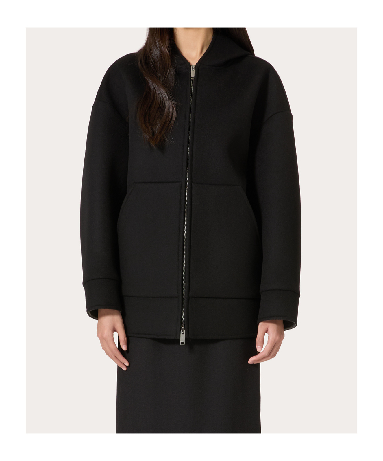 Shop Valentino Piped-trim Hoodie In Black