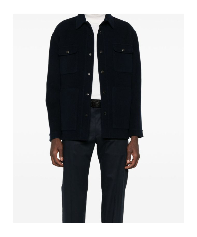 Paolo Pecora Long-sleeved Casual Jacket In Black