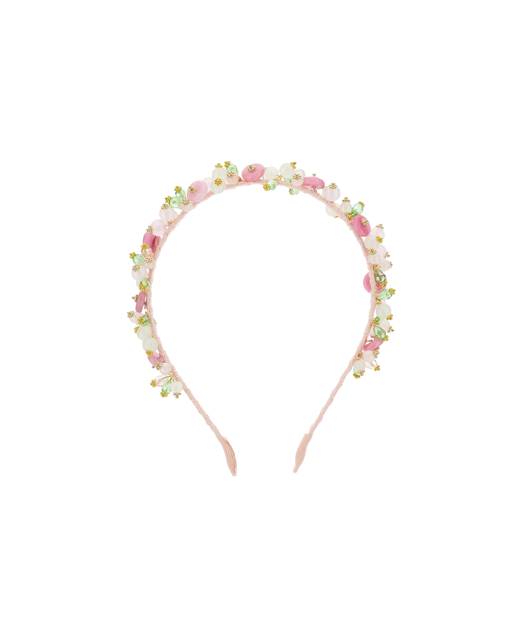 Monnalisa Beaded Floral Hair Accessory In Green
