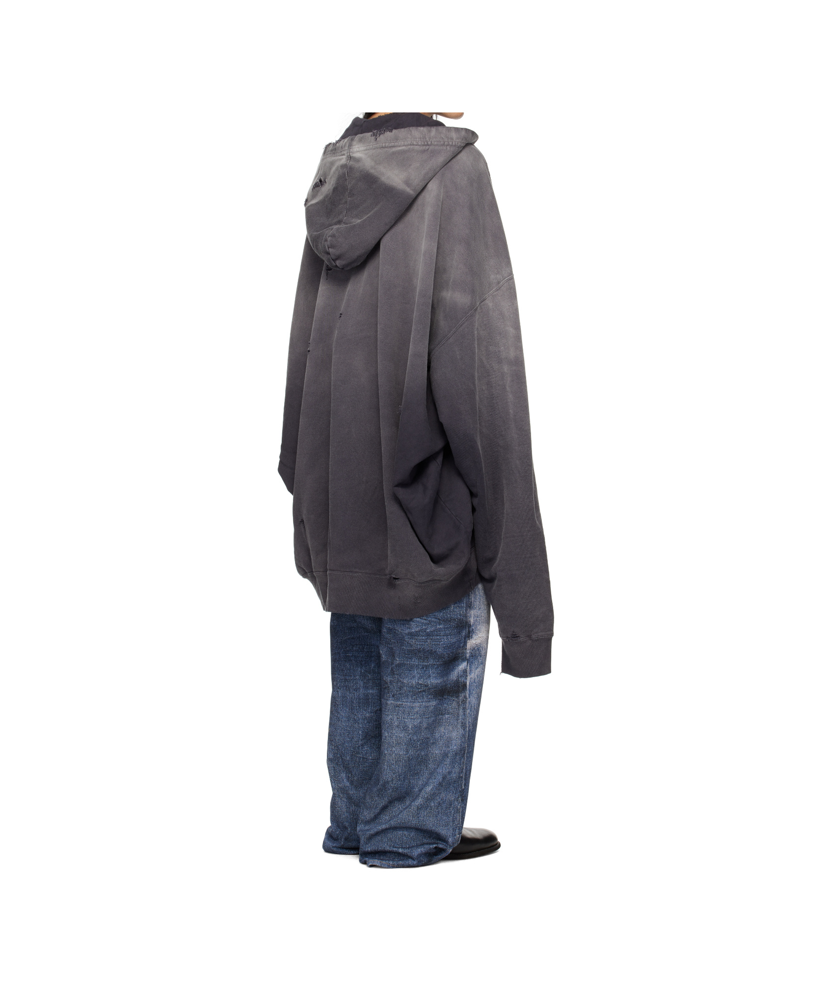 Miharayasuhiro Distressed-effect Hoodie In Black