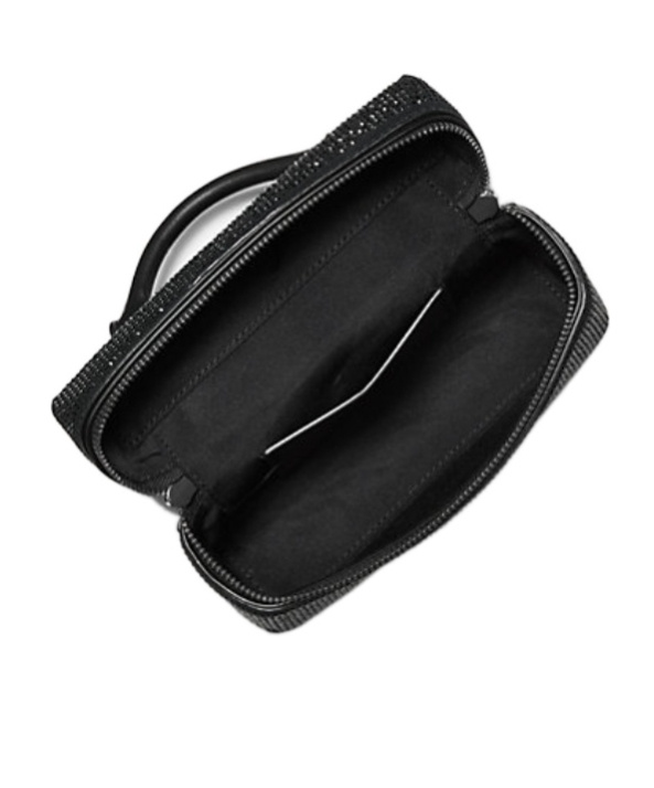 Michael Kors Jana Extra-small Embellished Suede Convertible Crossbody Bag In Black
