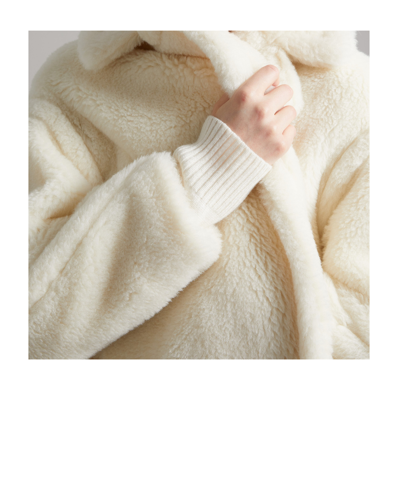 Max Mara Teddy Bear Icon Double-breasted Coat In White