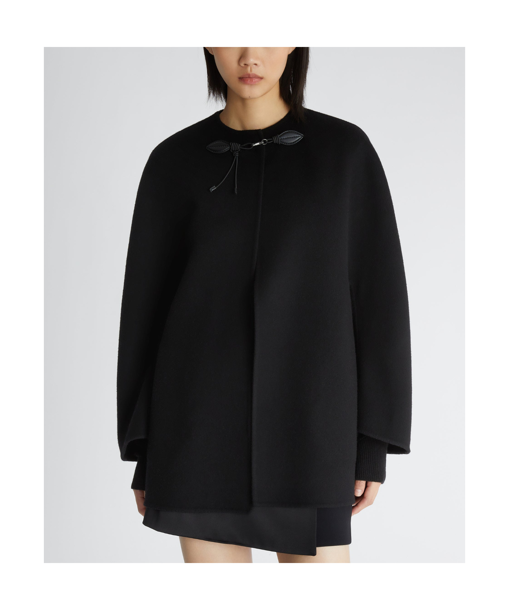 Ermanno Scervino Press-stud Virgin Wool Cape In Black