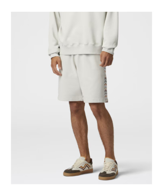 Missoni Cotton Shorts With Zigzag Insert In White