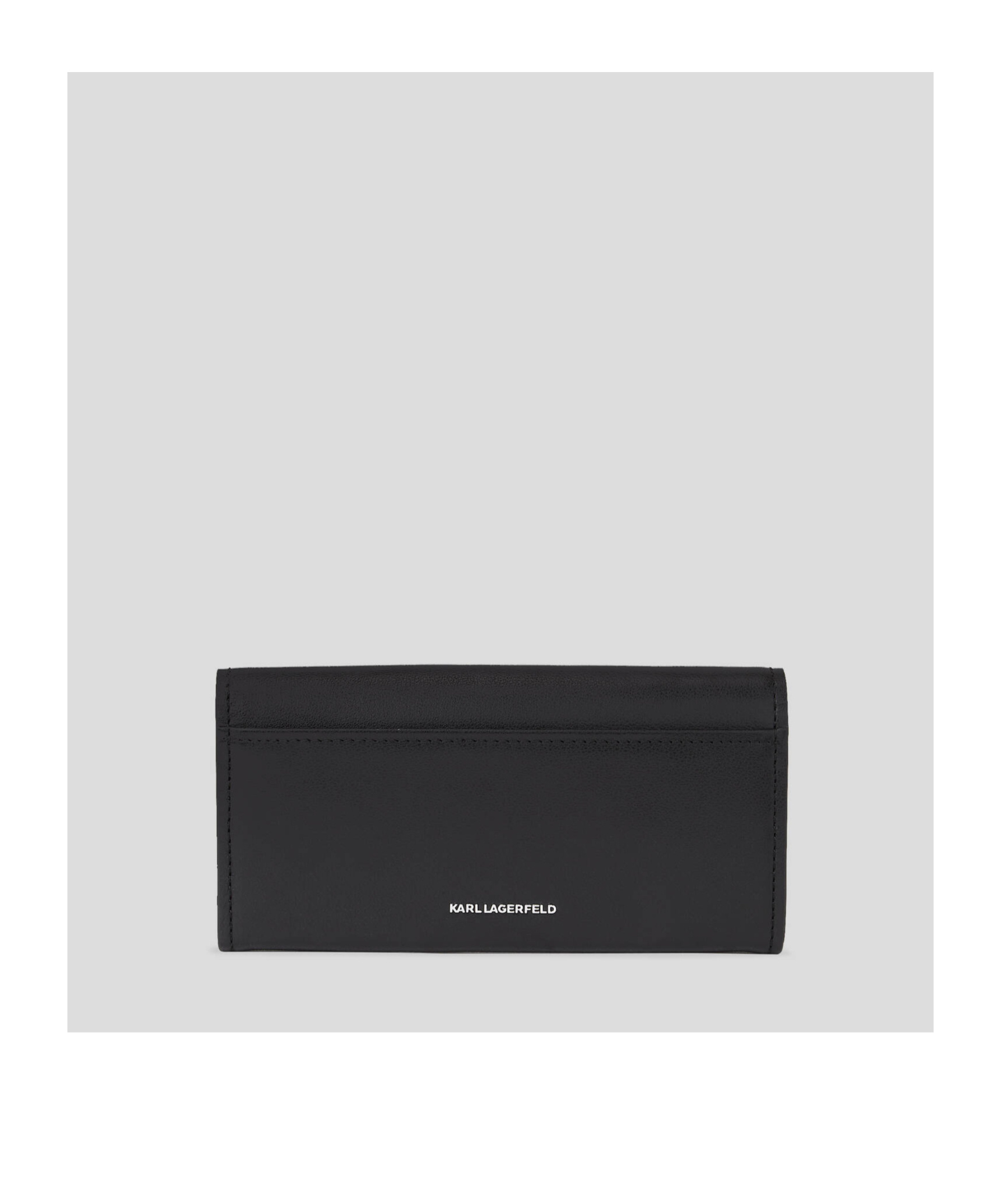Karl Lagerfeld Ikon Leather Continental Wallet In Black