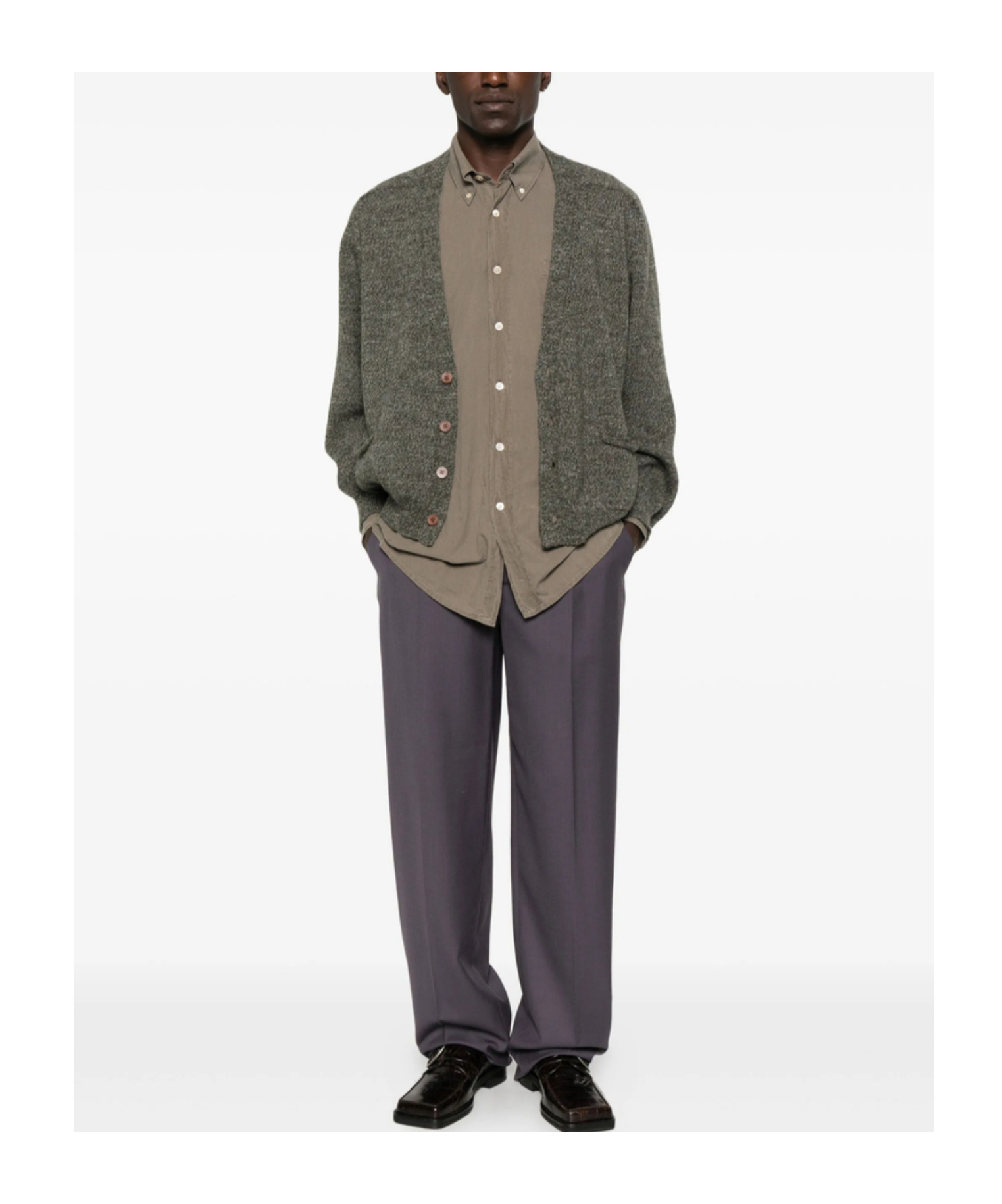 Magliano Buttoned Patch-pockets Cardigan In Gray