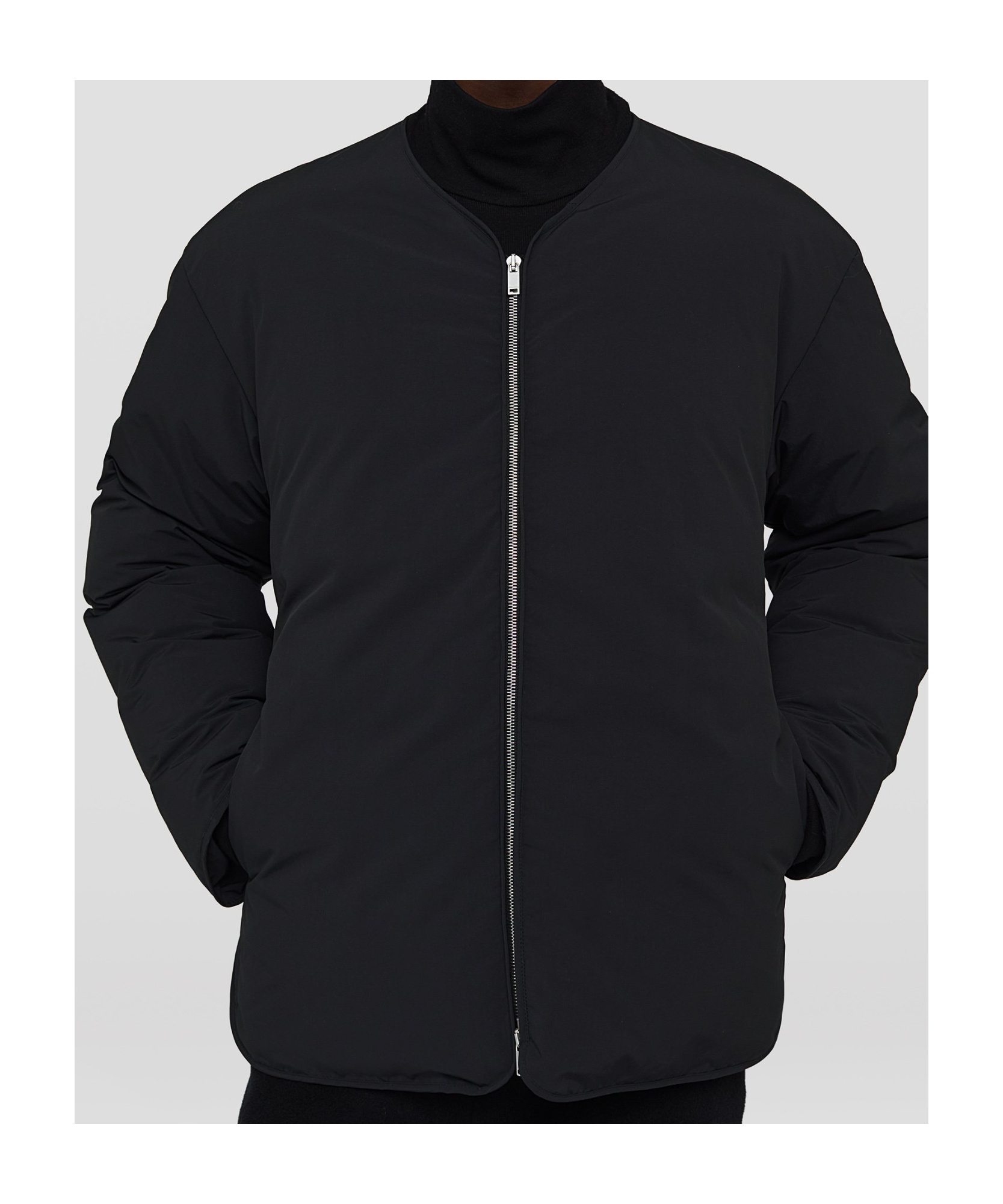 Jil Sander Zipped Down Jacket In Black