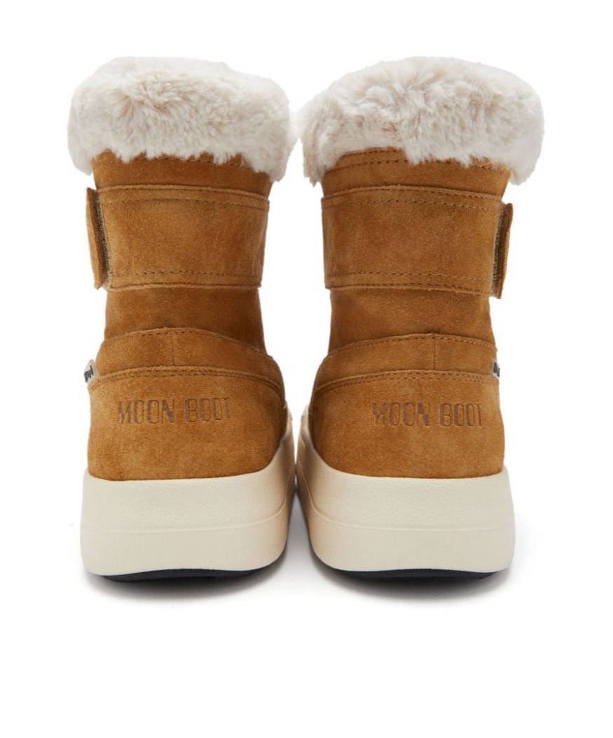 Moon Boot Faux-shearling Suede Boots In Brown