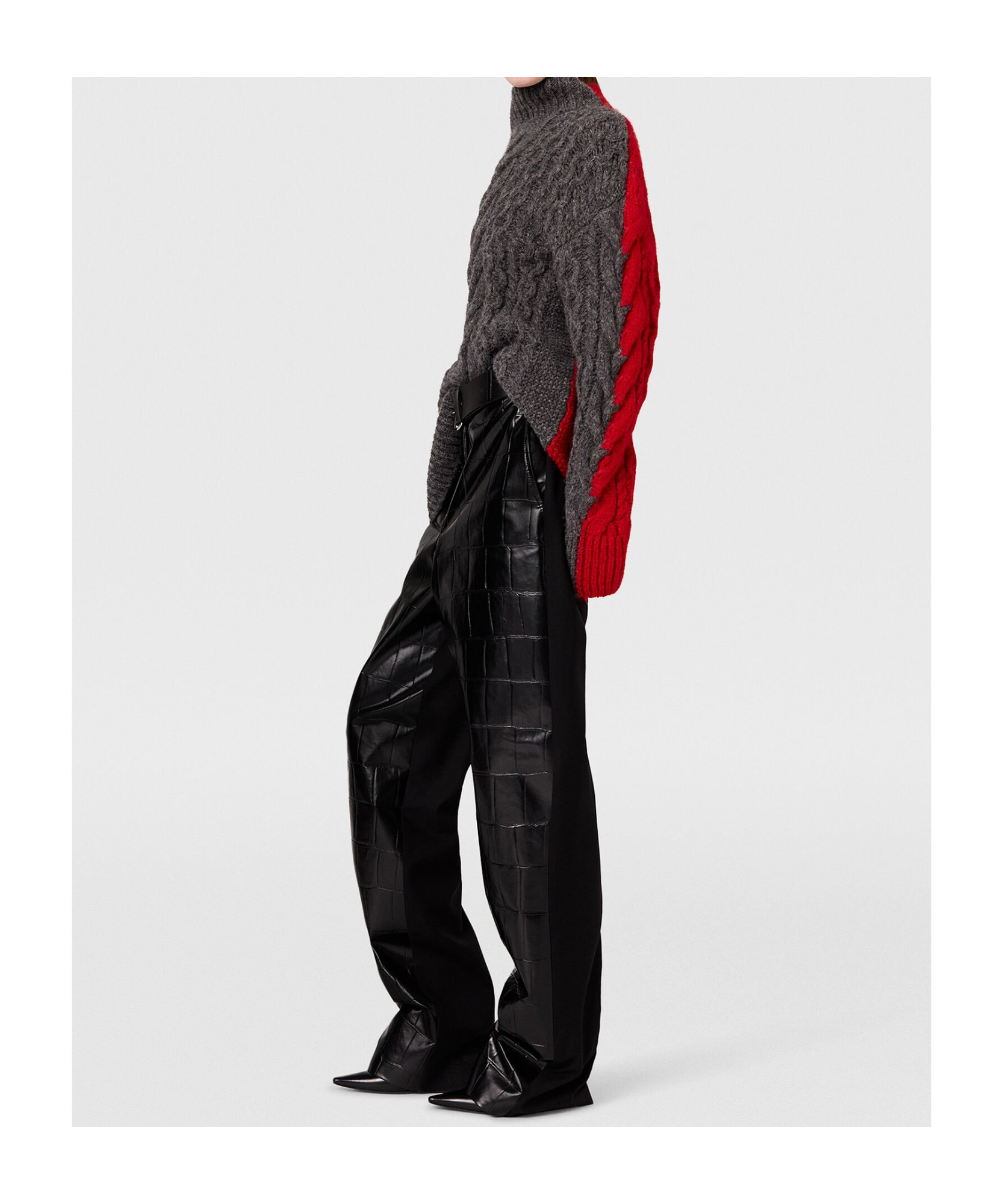 Stella Mccartney Laced Sleeves Cableknit Turtleneck Sweater