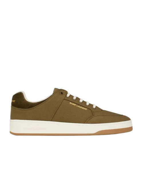 Saint Laurent Sneakers Sl/61 In Gabardine Verde Militare Uomo In Green