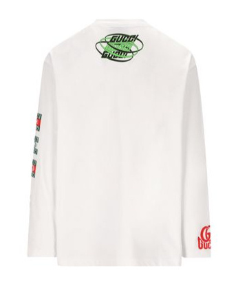 Shop Gucci Logo-print Cotton T-shirt In White