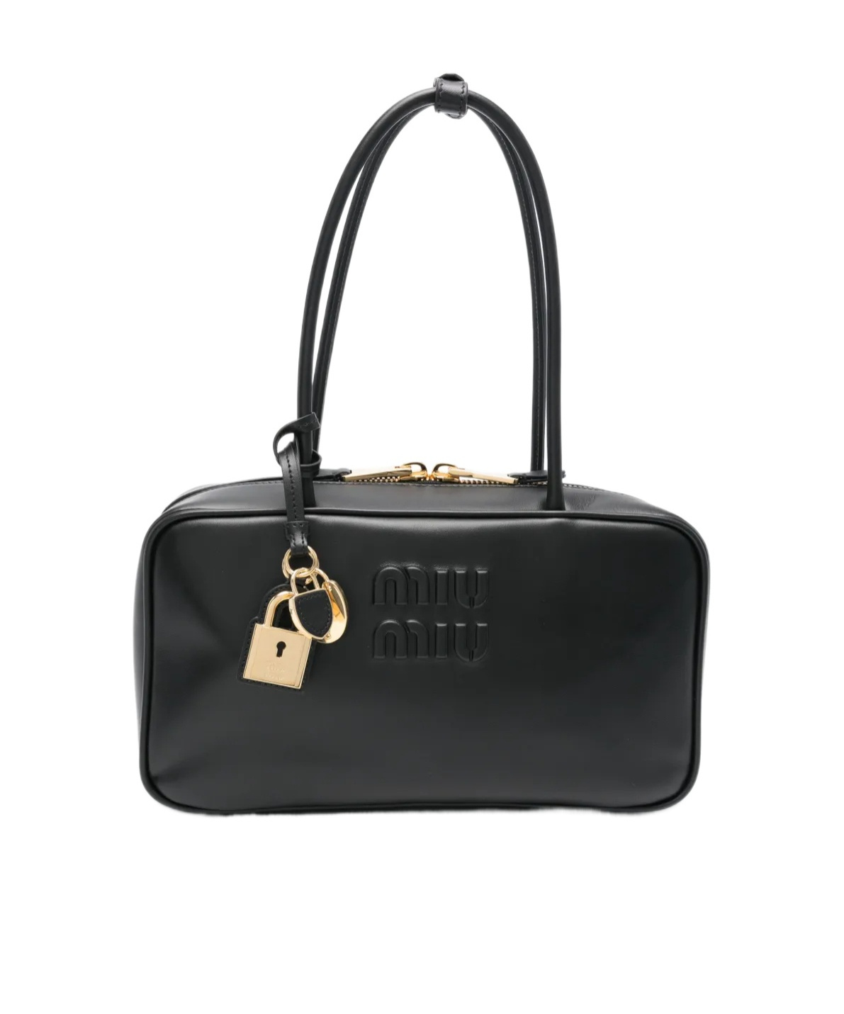 Miu Miu Zippered Handbag In Black