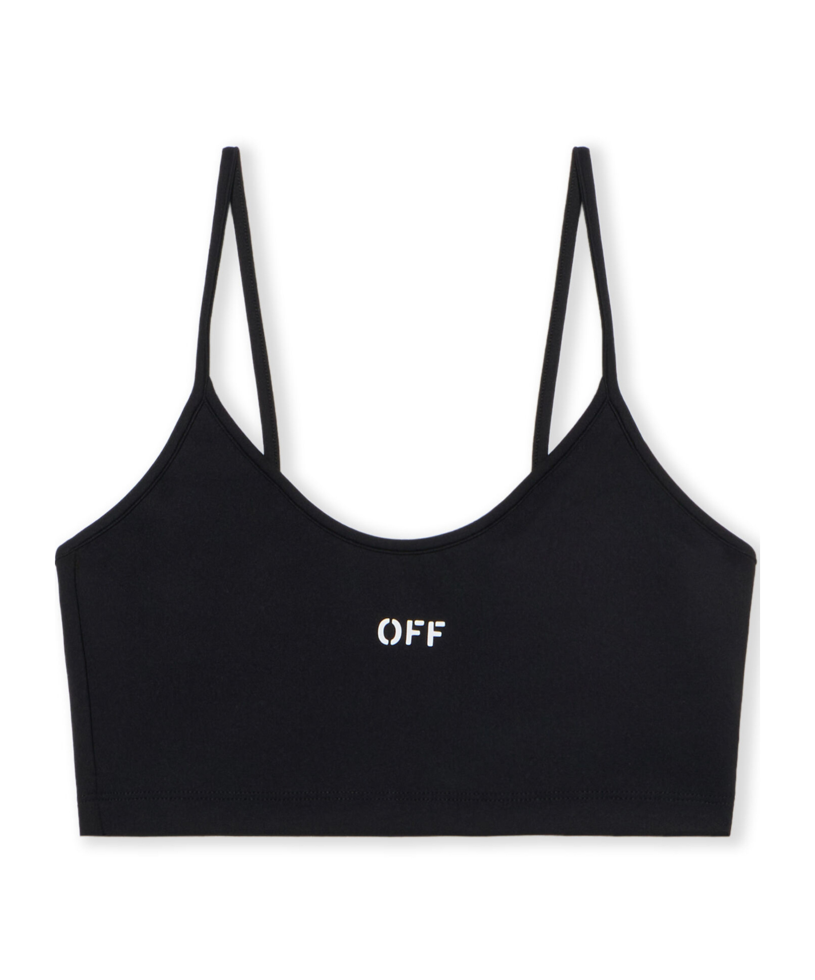 Off-white Stylish Cropped Spaghetti Strap Top In Black