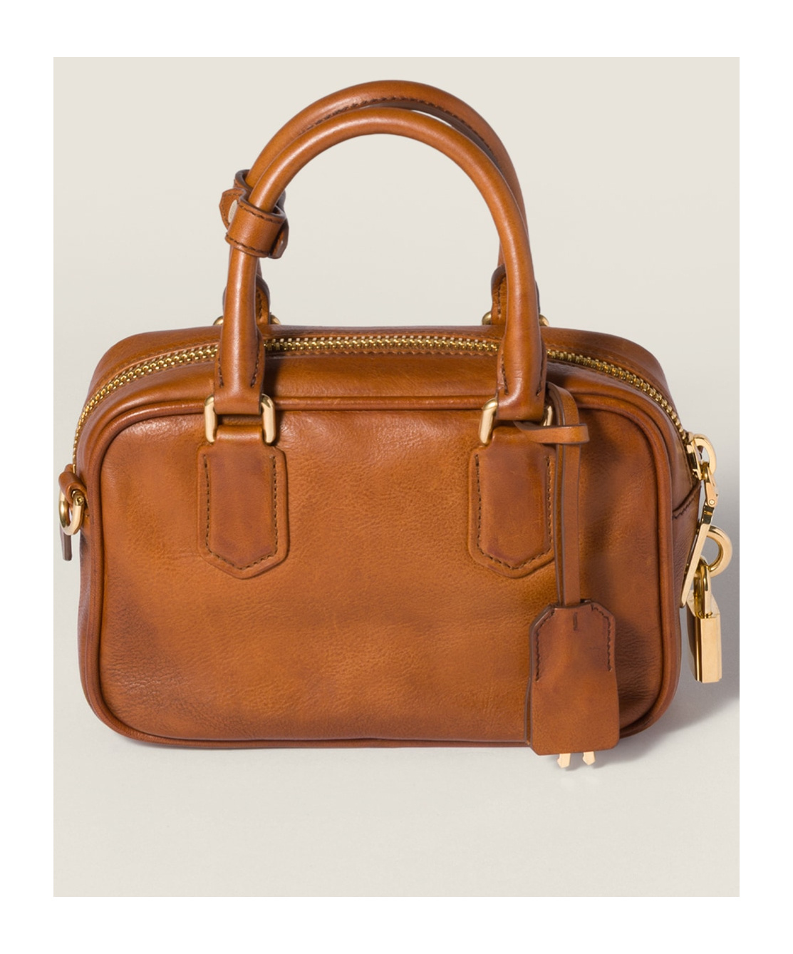 Miu Miu Arcadie Leather Bag In Brown