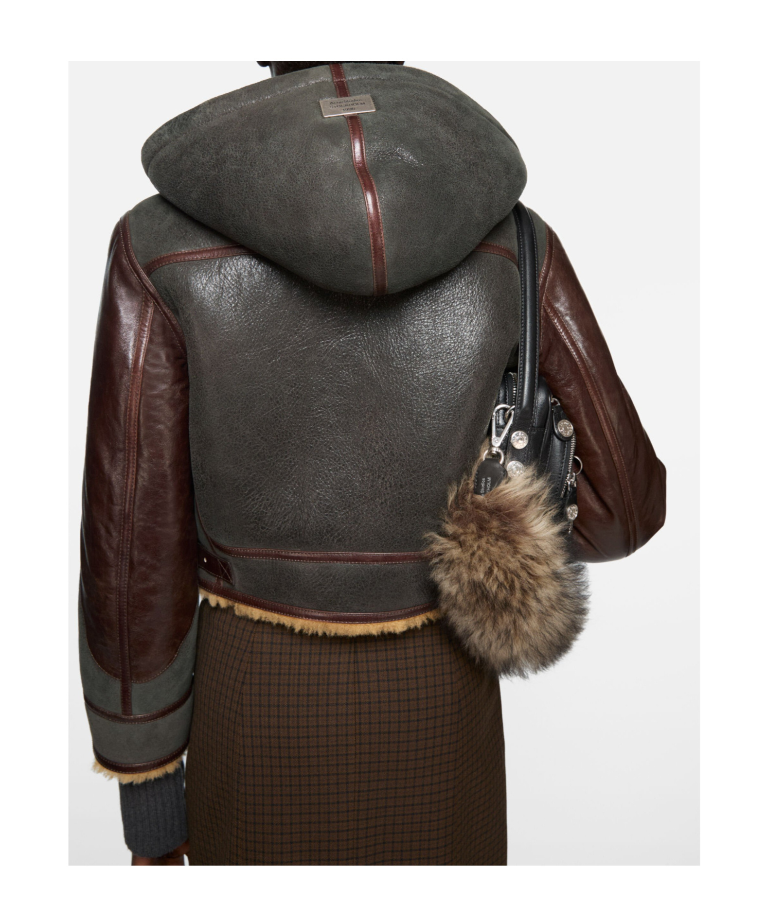 Acne Studios Hooded Leather Jacket In Black