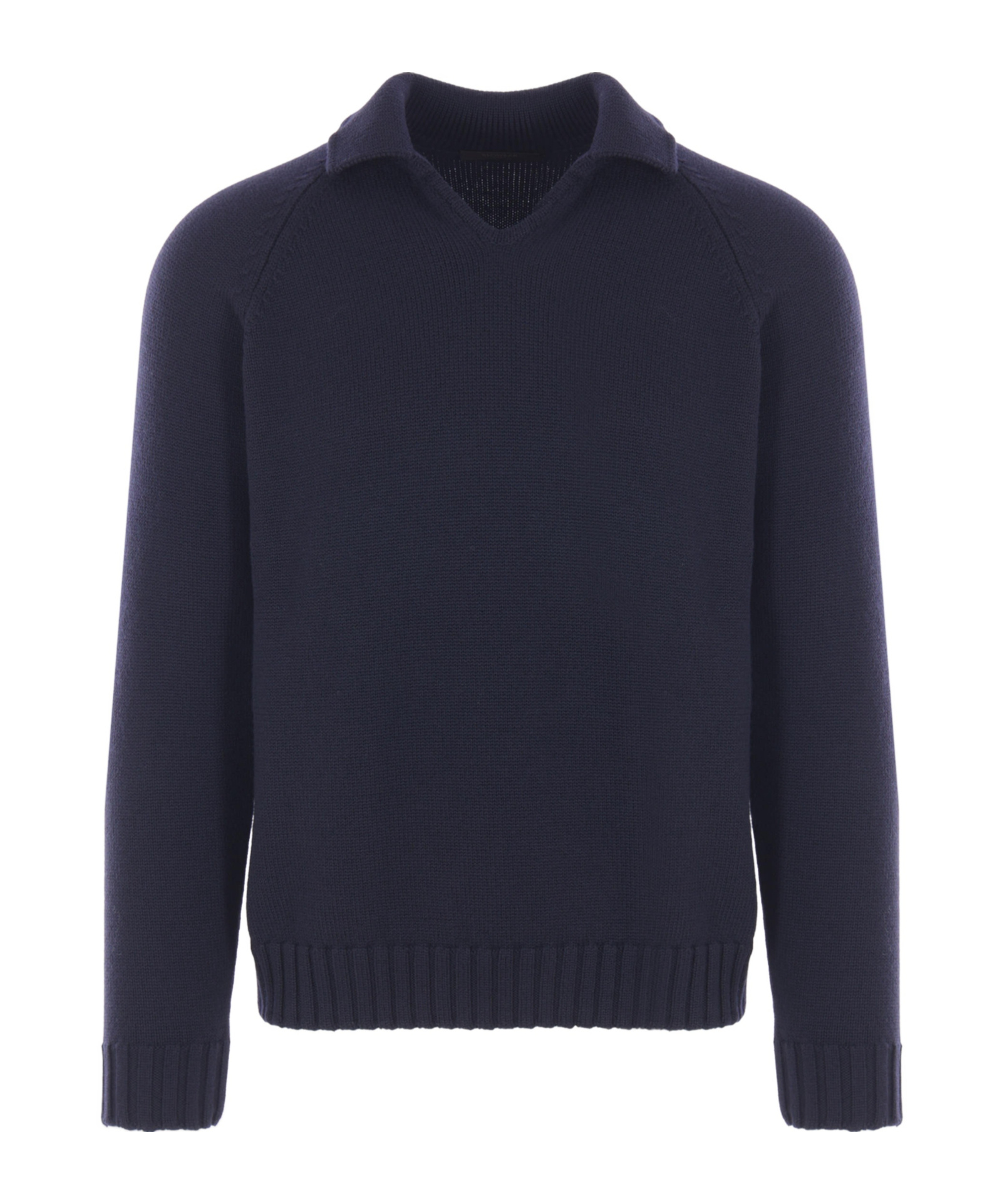 Zanone Navy V-neck Sweater With Raglan Sleeves In Blue