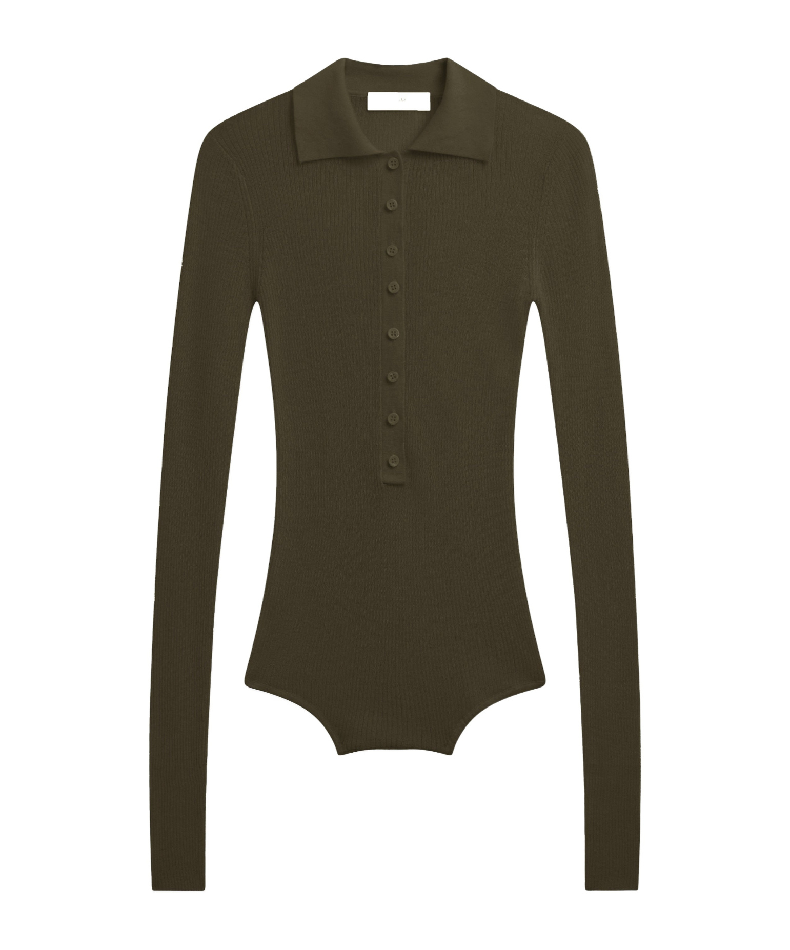 The Frankie Shop Solana Polo Bodysuit - Khaki