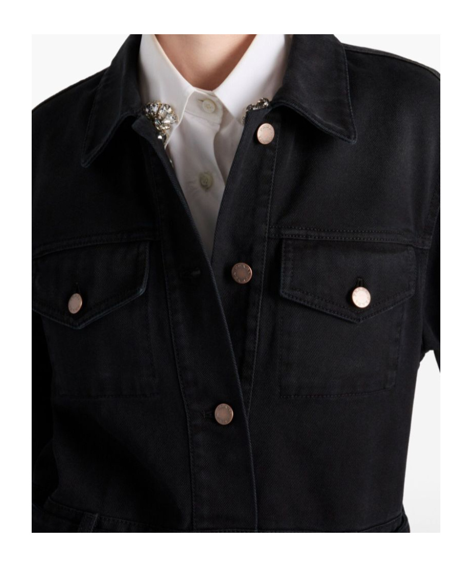 Prada Denim Jumpsuit In Black