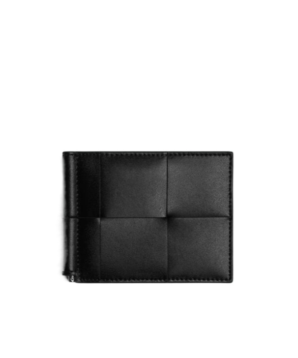 Shop Bottega Veneta Cassette Bill Clip Wallet In Black