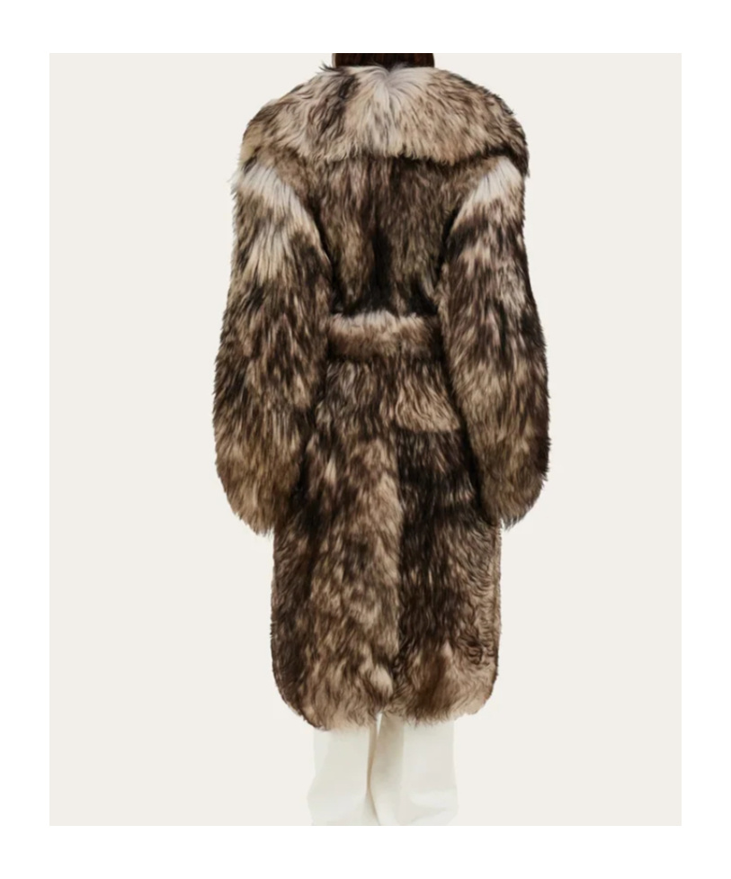 Ferragamo Leather And Shearling Coat In Brown