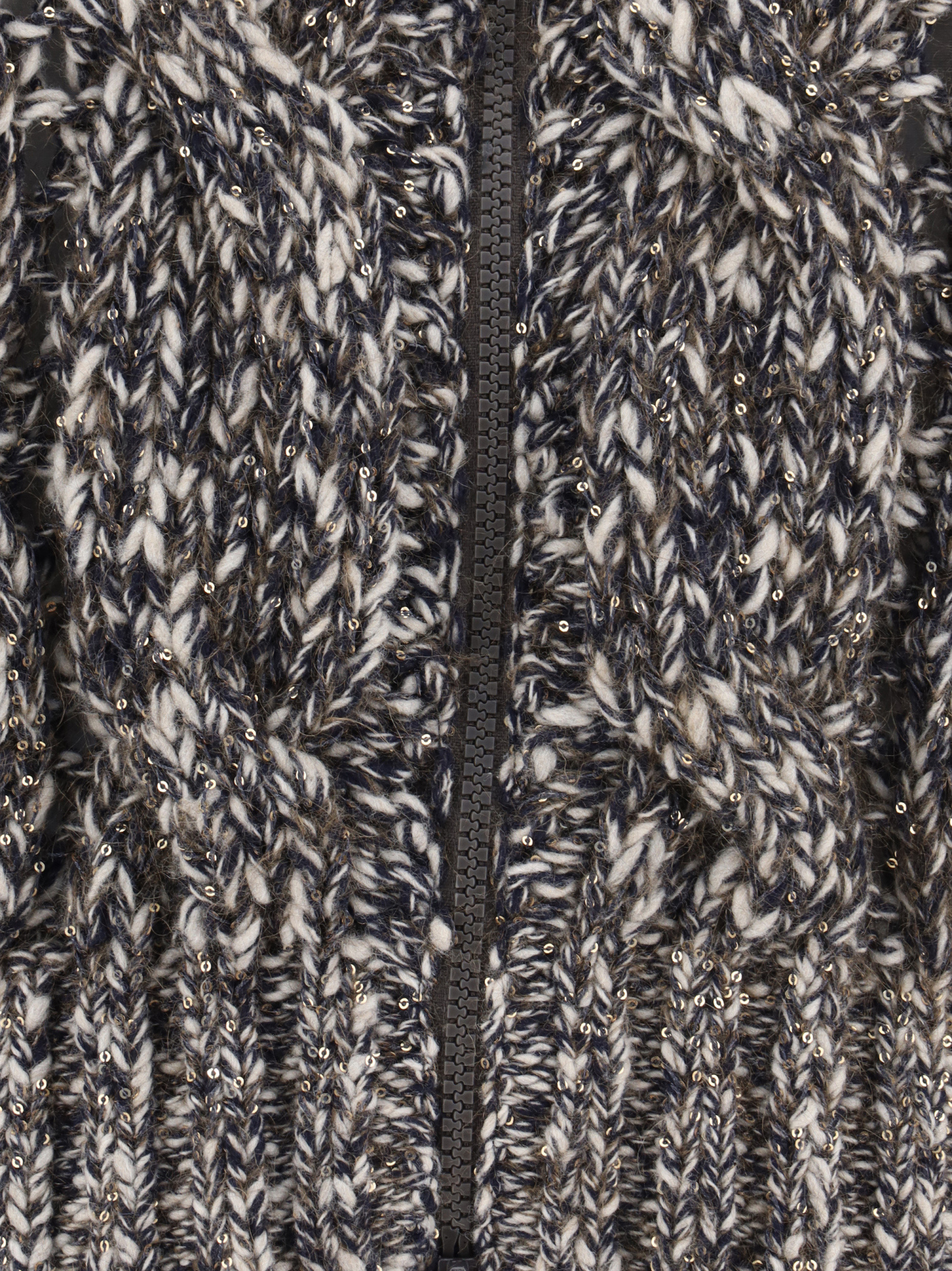 Brunello Cucinelli Braided Cardigan In Gray