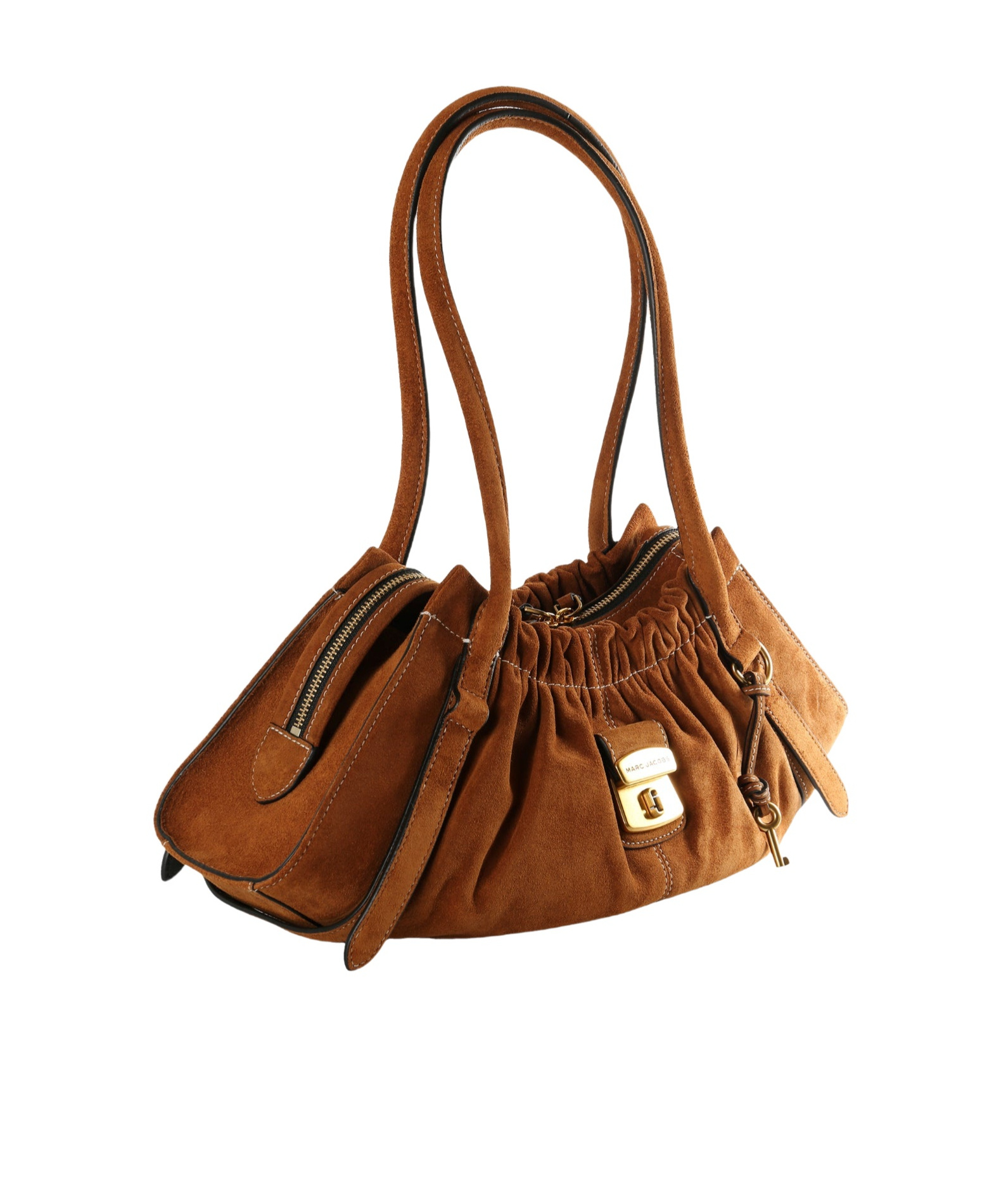 Marc Jacobs Cristina Ruched Tote Bag In Brown