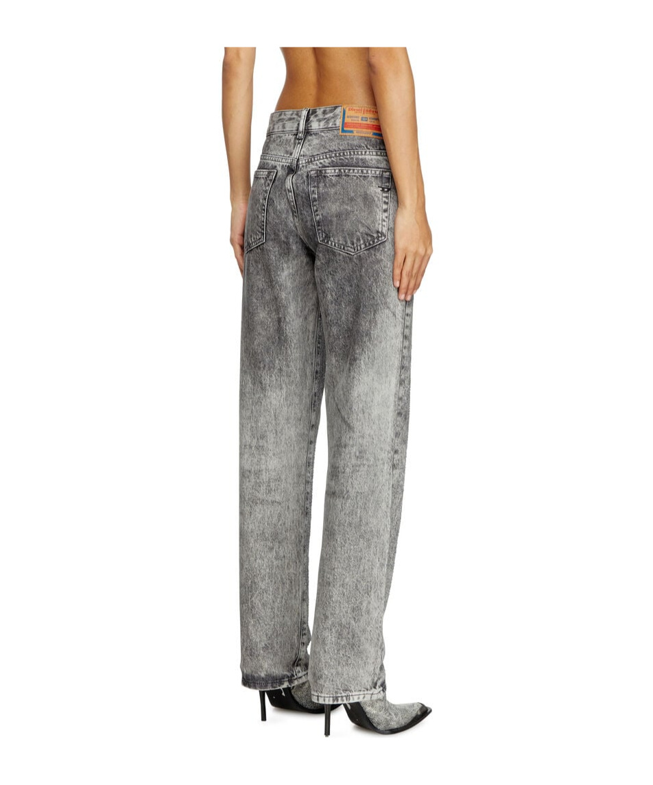Diesel Straight Fit Trousers Faded Wash In Gray