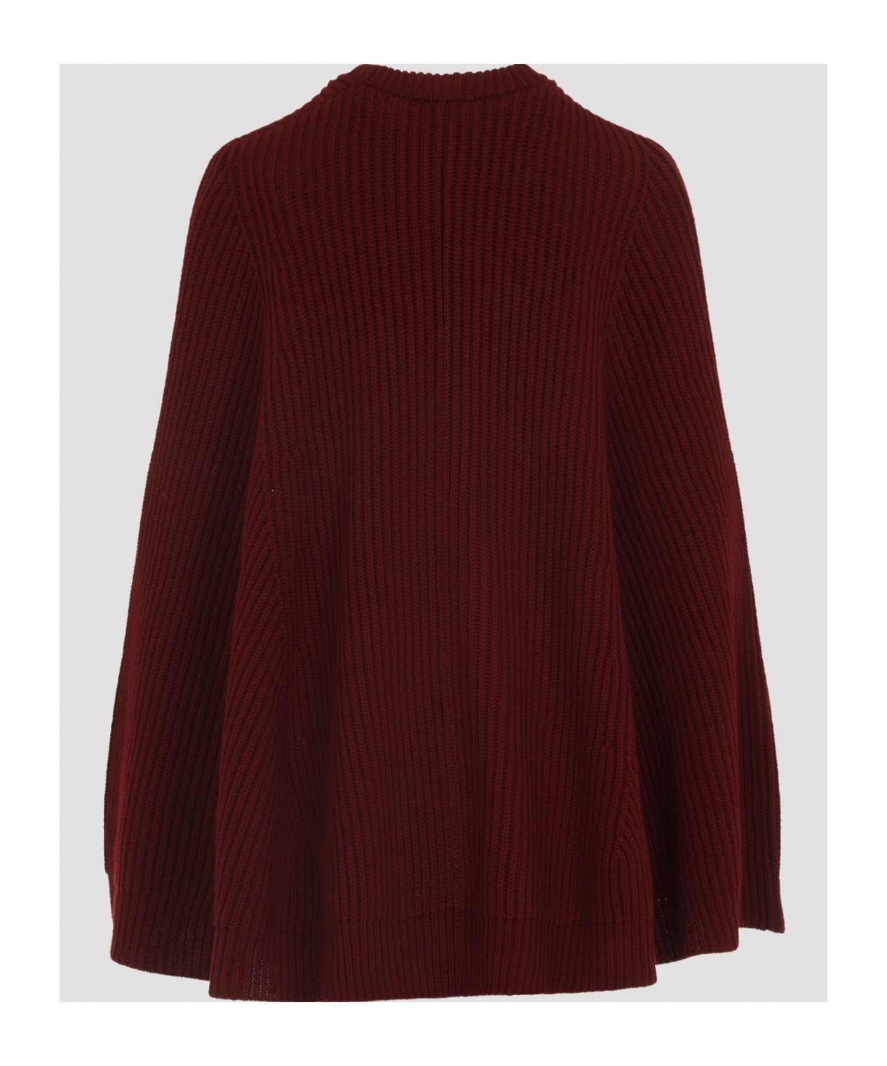 Max Mara Knit Mini Dress High Neckline In Burgundy