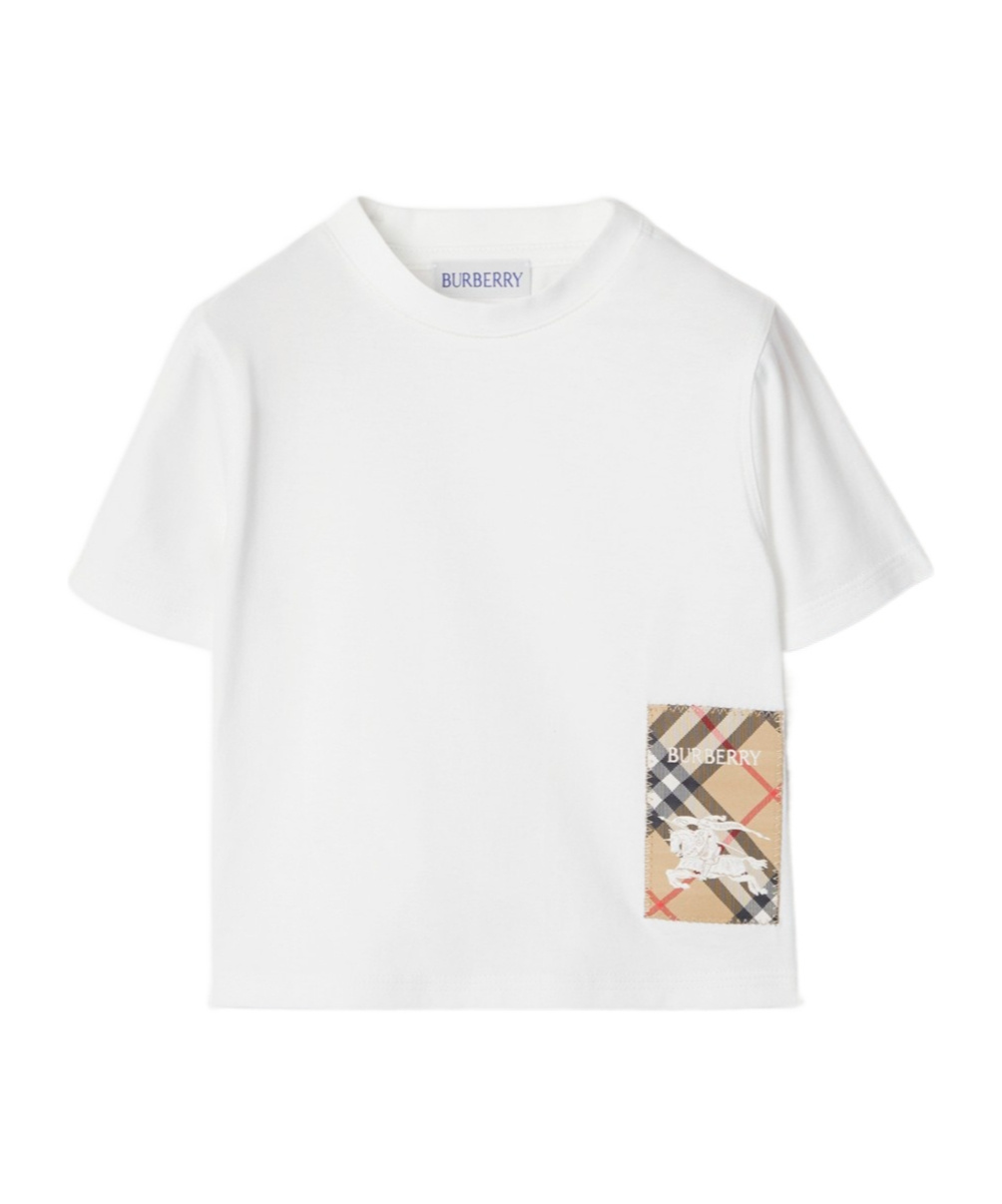 BURBERRY CHECK COTTON T-SHIRT