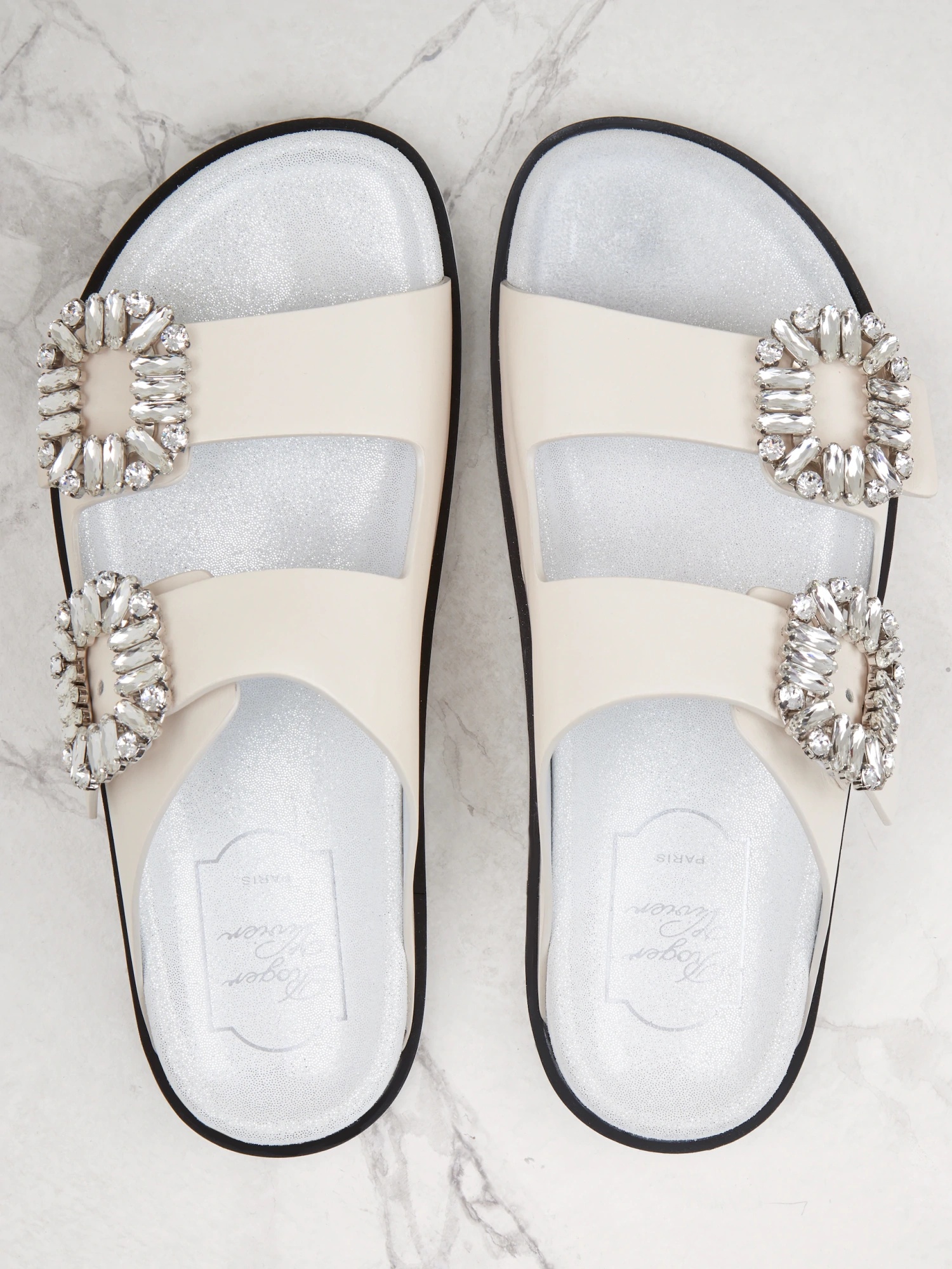 Roger Vivier Women Slidy Viv Strass Buckle In Multi