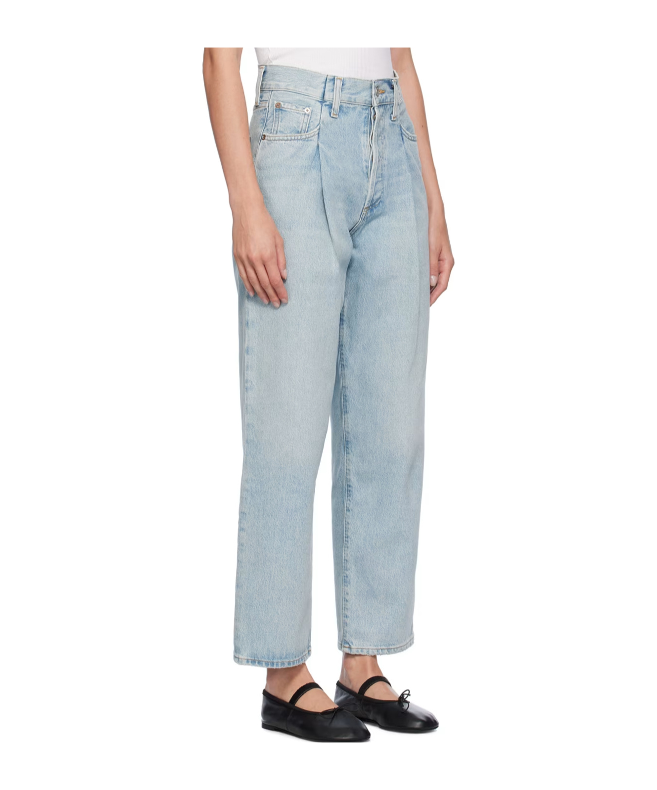 Agolde Five Pocket Denim Trousers In Brown