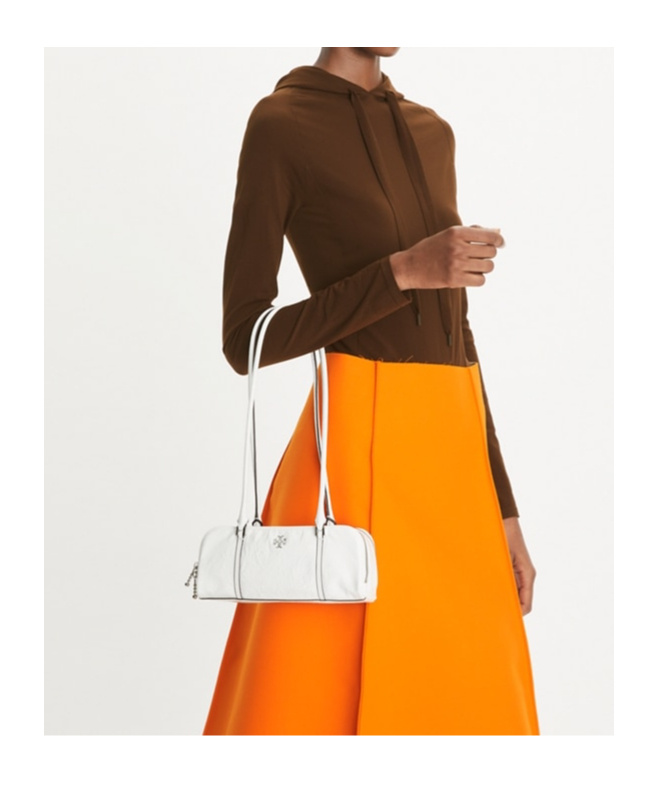Tory Burch Mini Crinkle Leather Marshmallow Satchel
