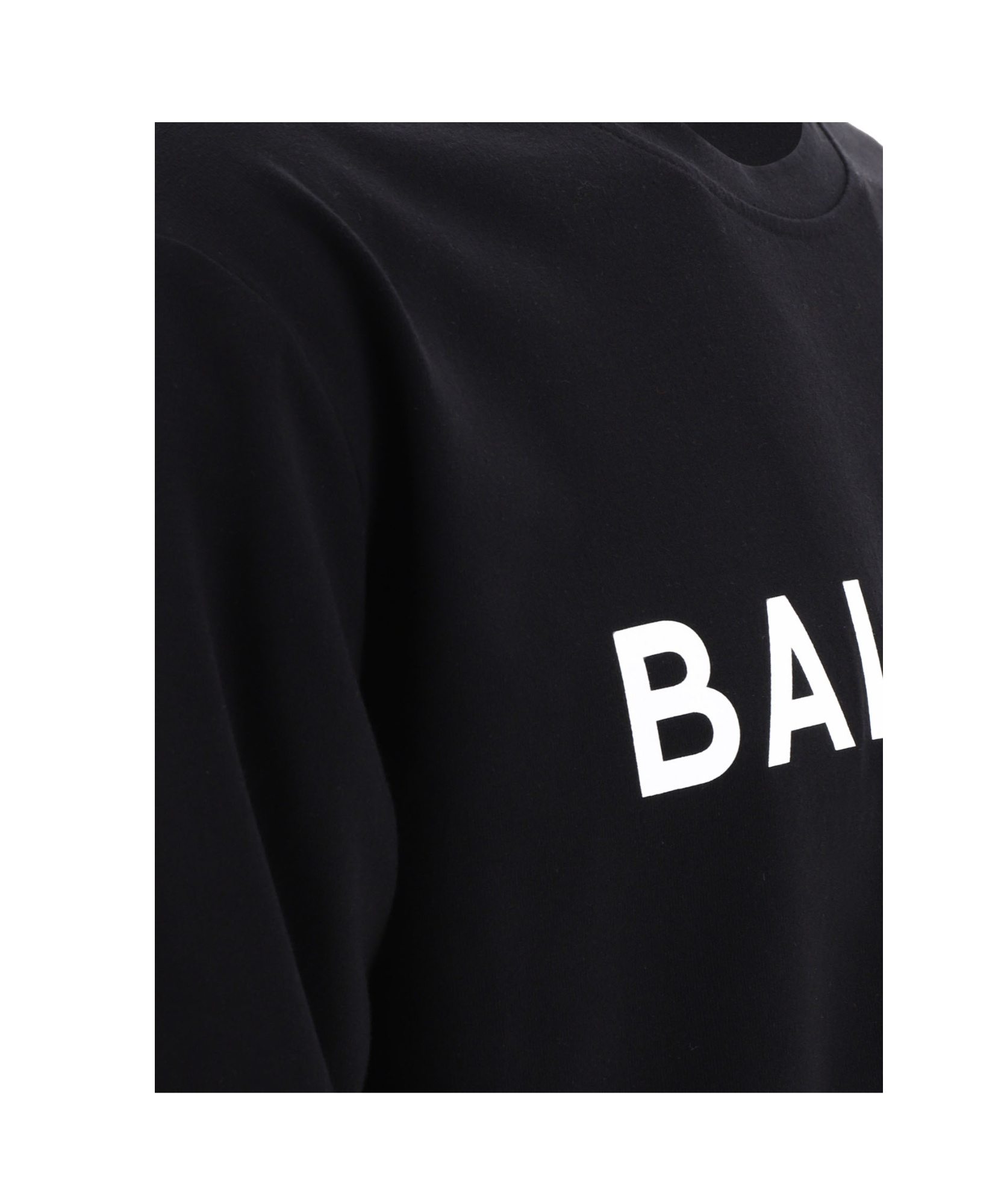 Balmain Logo Printed Cotton Sweatshirt In Black
