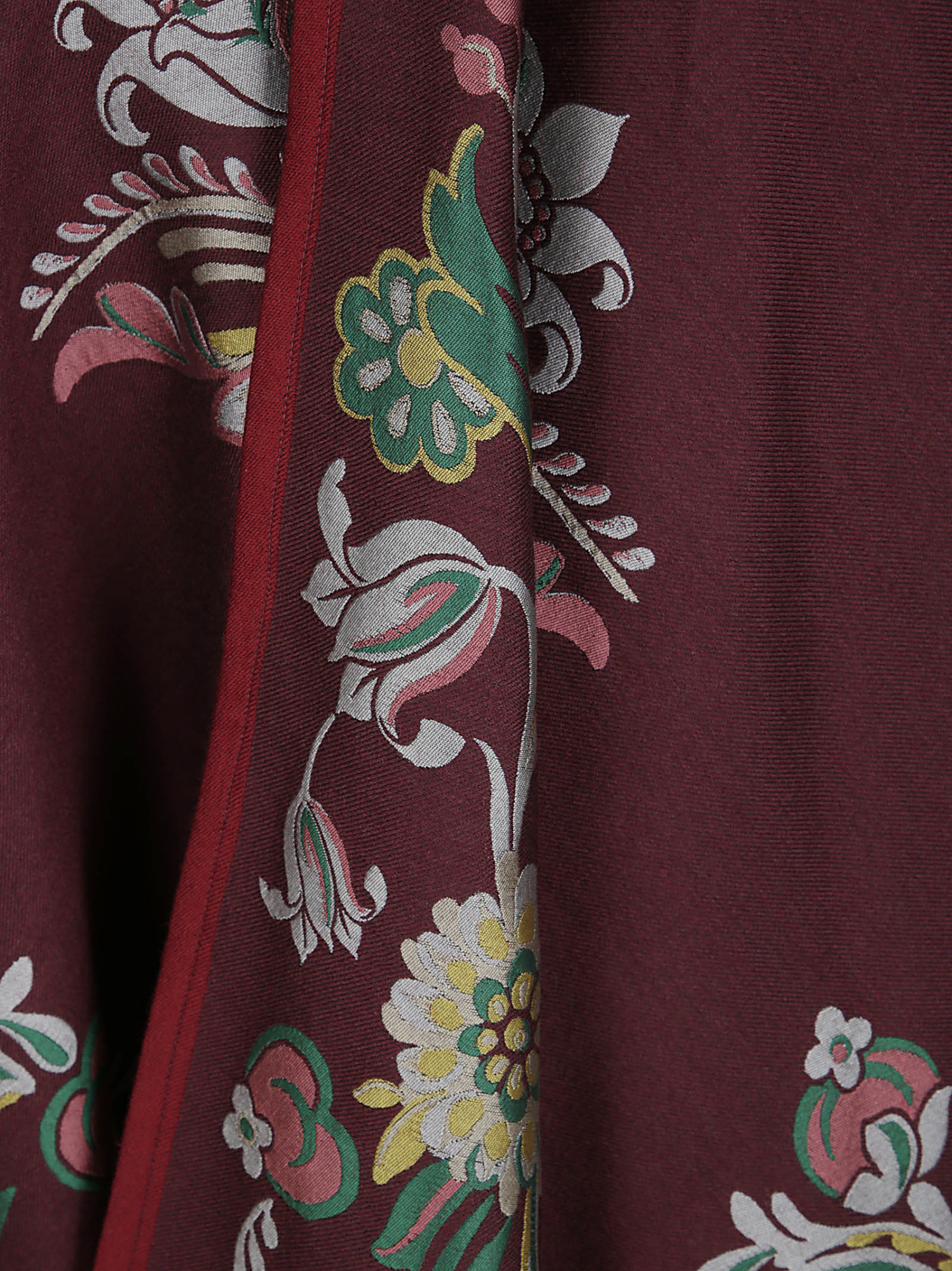 Etro Floral-jacquard Cape In Burgundy