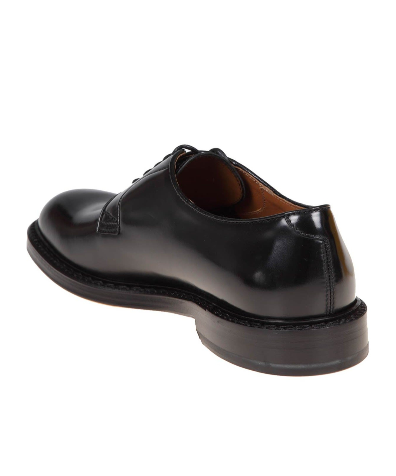 Doucal's Round-headed Derby Shoes In Black