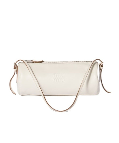 Miu Miu Nappa Leather Pouch In Chalk White