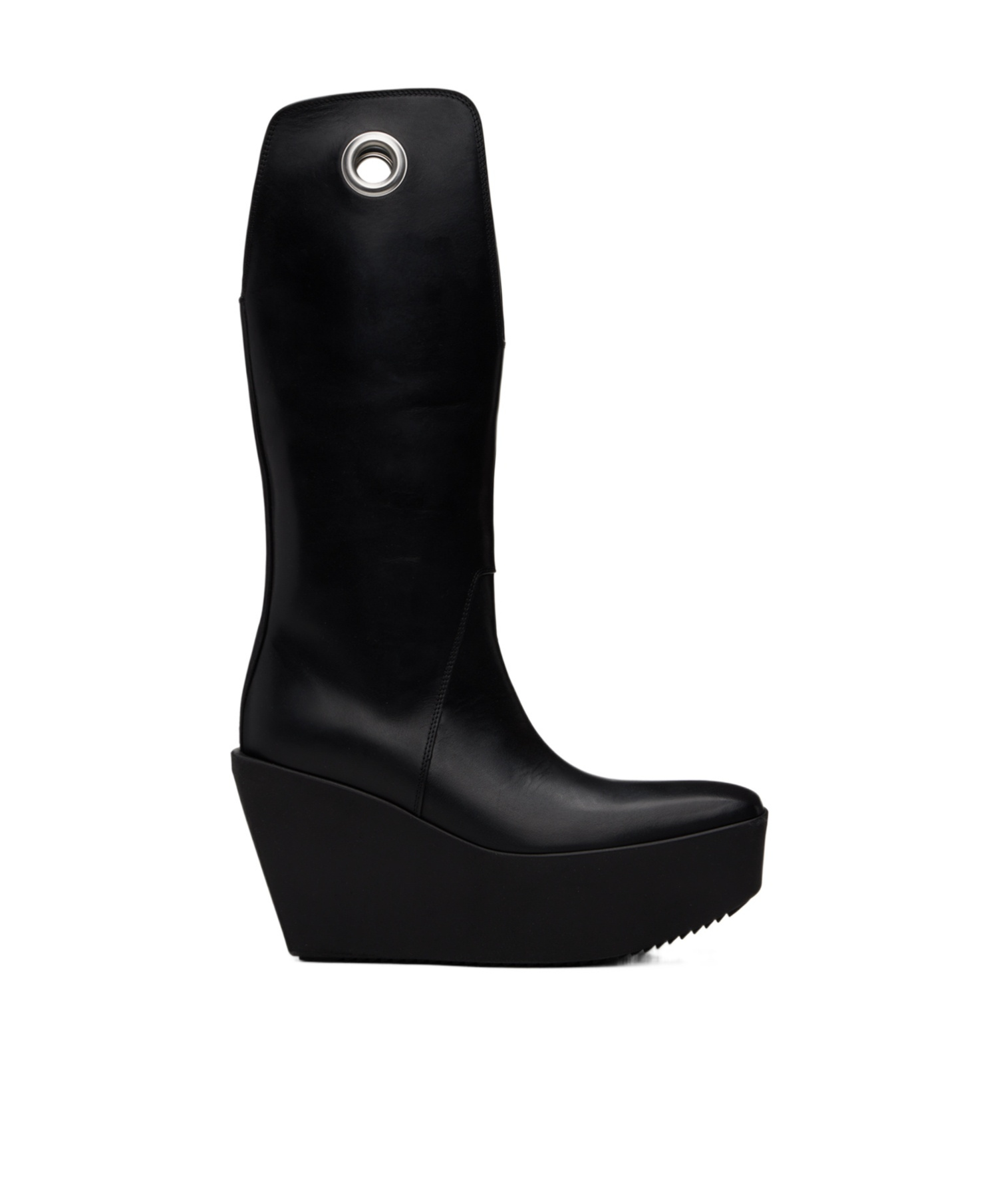 Rick Owens Black Sliver Platform Kowboy Boots In Black