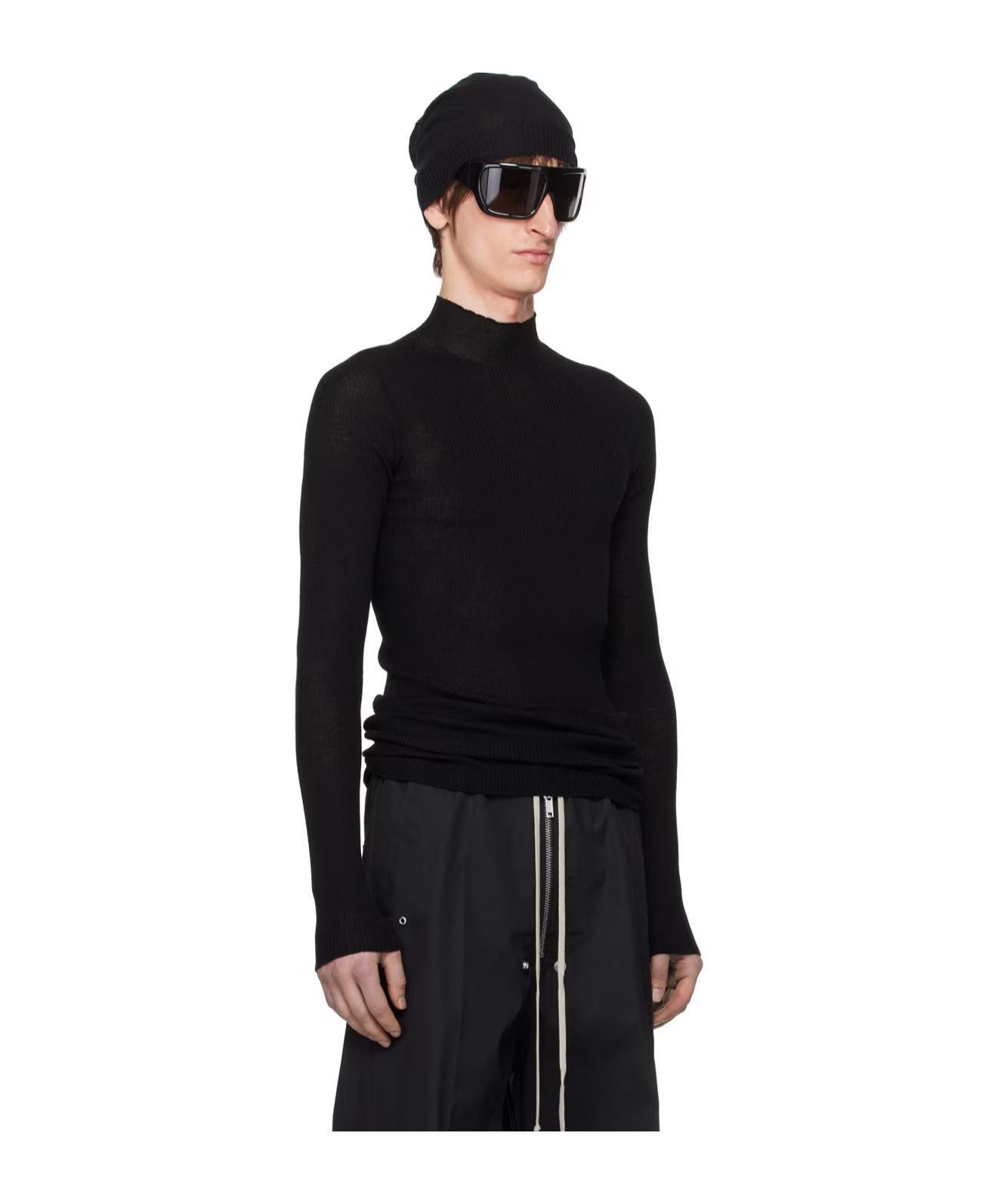 Rick Owens Lupetto Long-sleeved Sweater In Black