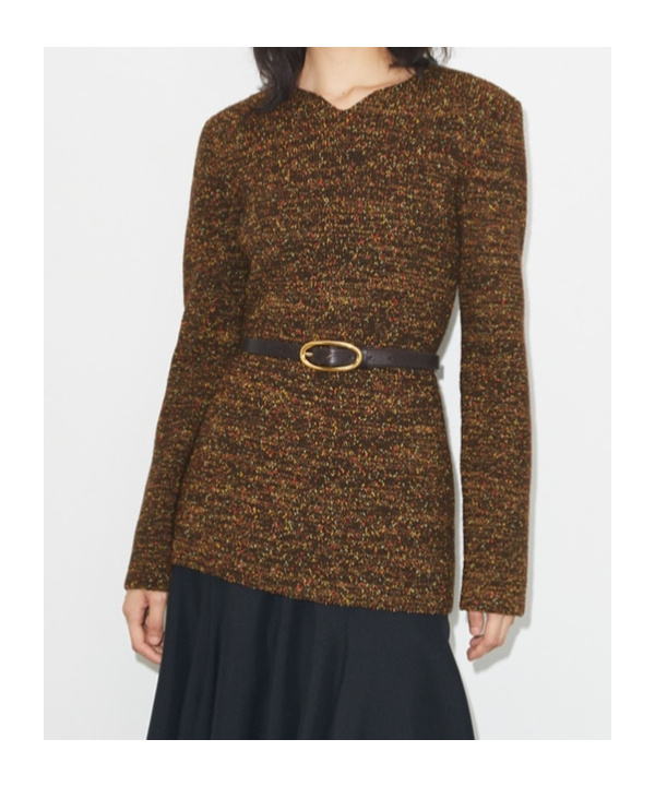 Tory Burch Nylon And Viscose Marled Sweater In Brown