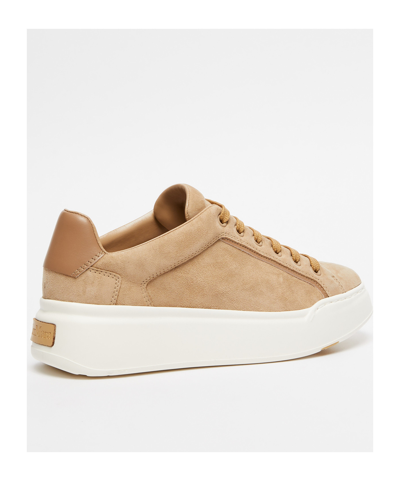 Max Mara Round Toe Lace-up Sneakers In Nude