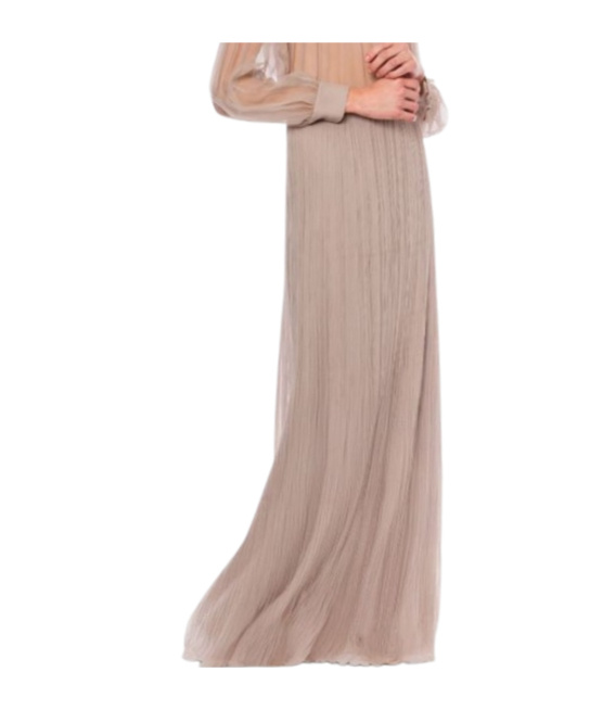 Alberta Ferretti Pleated Skirt In Neutral
