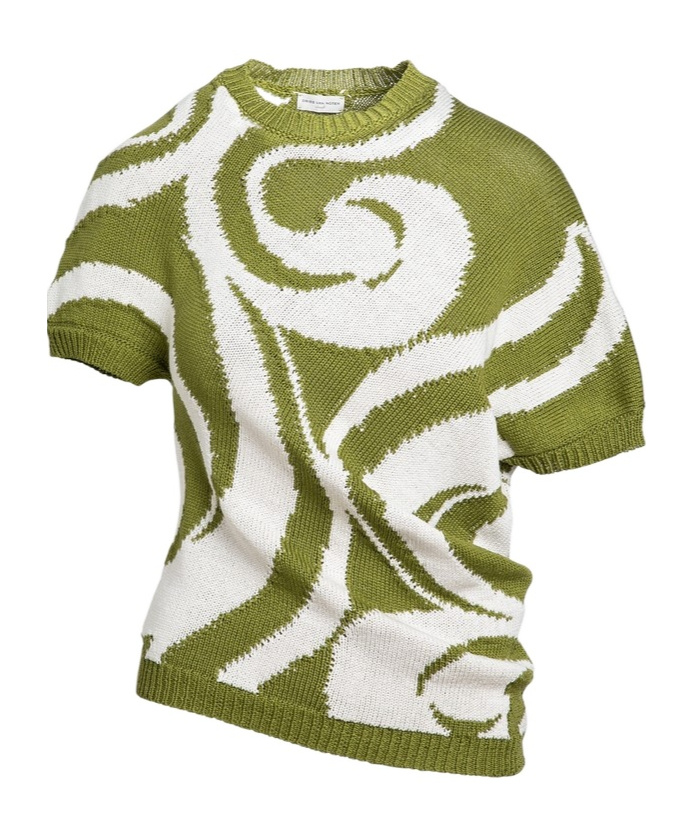 Shop Dries Van Noten Short-sleeved Sweater In Green