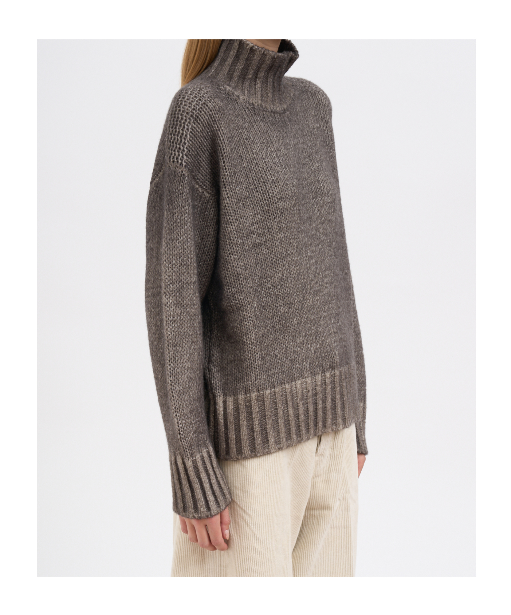 Avant Toi High-neck Ribbed Sweater In Brown